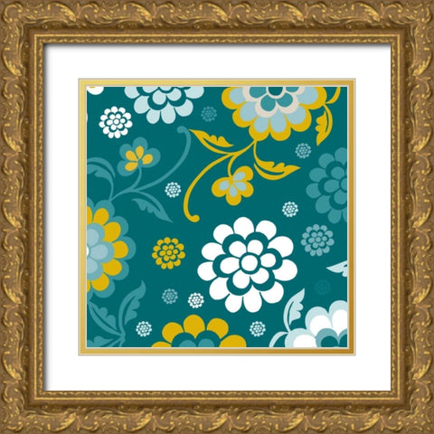 Emerald Forest II Gold Ornate Wood Framed Art Print with Double Matting by Ketchum, Nicole