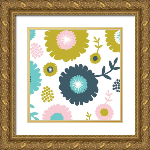 Garden Floral II Gold Ornate Wood Framed Art Print with Double Matting by Ketchum, Nicole