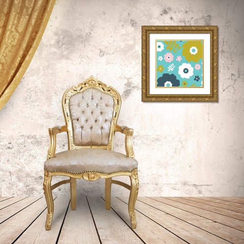 Sweet Floral I Gold Ornate Wood Framed Art Print with Double Matting by Ketchum, Nicole