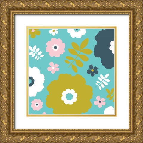 Sweet Floral II Gold Ornate Wood Framed Art Print with Double Matting by Ketchum, Nicole