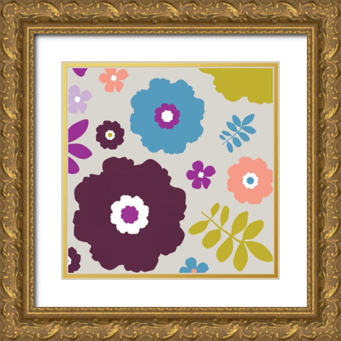 Sweet Floral IV Gold Ornate Wood Framed Art Print with Double Matting by Ketchum, Nicole