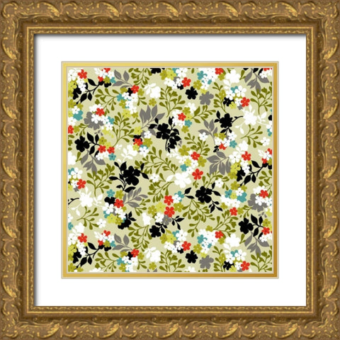 Costa del Flores I Gold Ornate Wood Framed Art Print with Double Matting by Hoffman, Katia