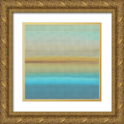Beach Layers I Gold Ornate Wood Framed Art Print with Double Matting by Butler, John