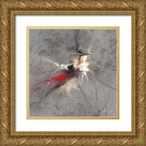 Paint Swirl I Gold Ornate Wood Framed Art Print with Double Matting by Burghardt, James