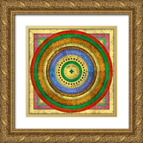 Measurement Tiles II Gold Ornate Wood Framed Art Print with Double Matting by Burghardt, James