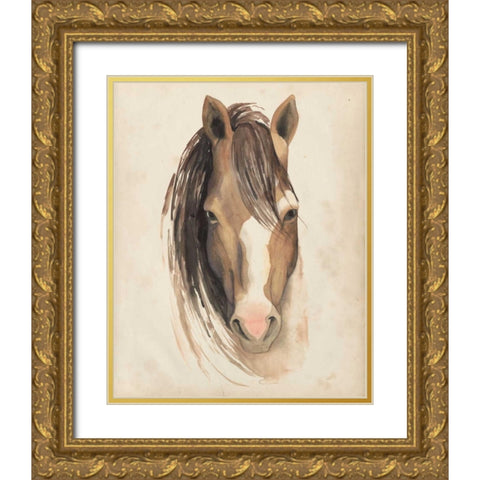 Watercolor Animal Study V Gold Ornate Wood Framed Art Print with Double Matting by Popp, Grace