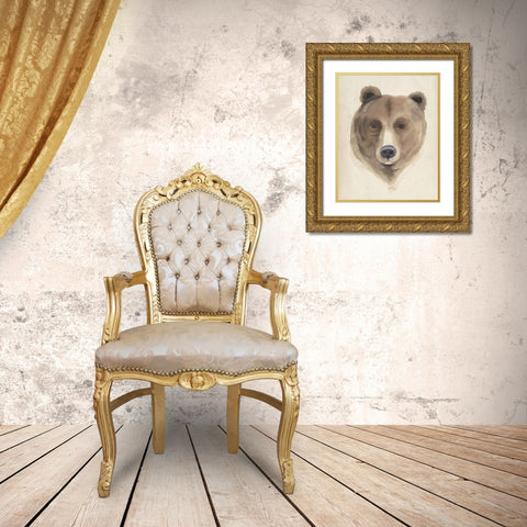 Watercolor Animal Study VI Gold Ornate Wood Framed Art Print with Double Matting by Popp, Grace