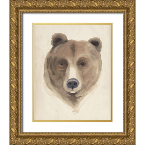 Watercolor Animal Study VI Gold Ornate Wood Framed Art Print with Double Matting by Popp, Grace