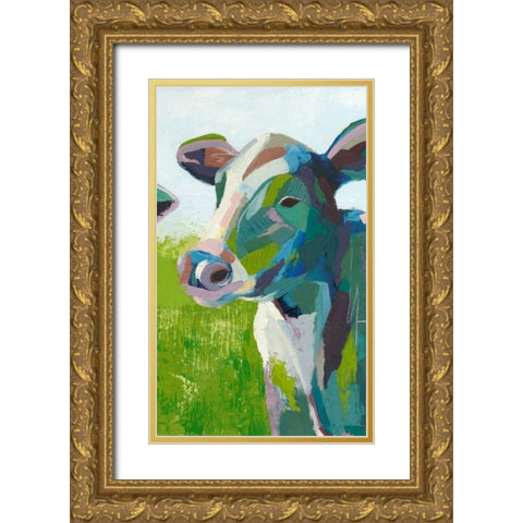 Painterly Cow III Gold Ornate Wood Framed Art Print with Double Matting by Popp, Grace