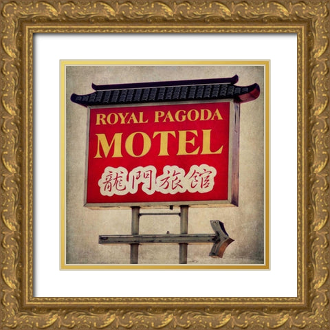 Vintage LA I Gold Ornate Wood Framed Art Print with Double Matting by Malek, Honey