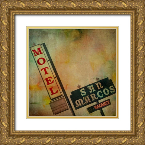 Vintage LA V Gold Ornate Wood Framed Art Print with Double Matting by Malek, Honey