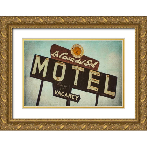 Vintage LA VI Gold Ornate Wood Framed Art Print with Double Matting by Malek, Honey