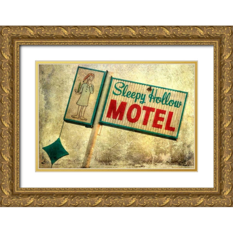 Vintage LA X Gold Ornate Wood Framed Art Print with Double Matting by Malek, Honey