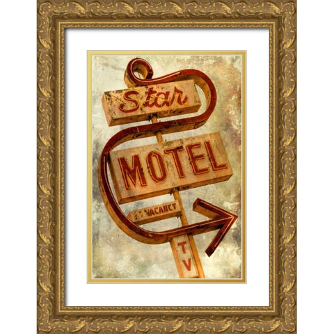 Vintage LA XIII Gold Ornate Wood Framed Art Print with Double Matting by Malek, Honey