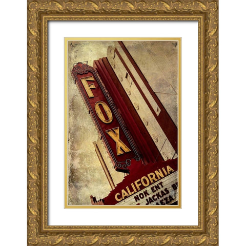 Vintage LA XVII Gold Ornate Wood Framed Art Print with Double Matting by Malek, Honey