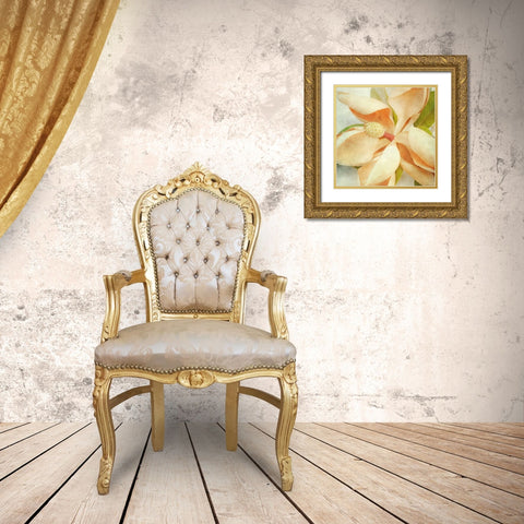 Vintage Magnolia I Gold Ornate Wood Framed Art Print with Double Matting by Malek, Honey