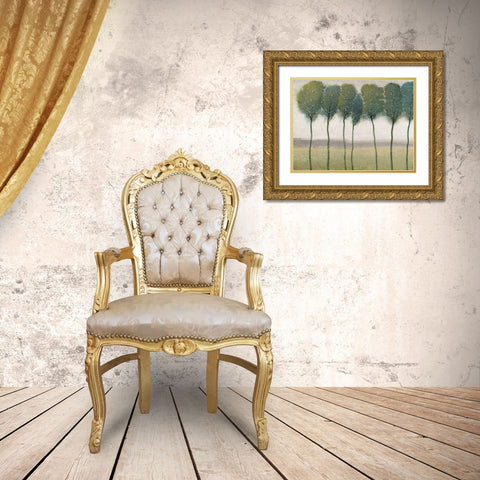 Row of Trees I Gold Ornate Wood Framed Art Print with Double Matting by OToole, Tim