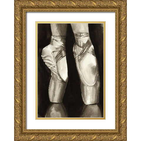 Ballet Shoes II Gold Ornate Wood Framed Art Print with Double Matting by Popp, Grace