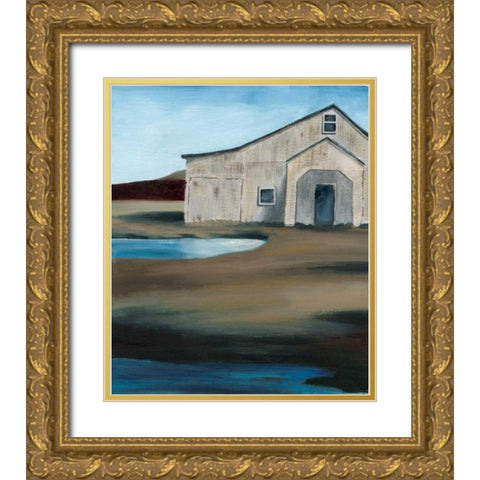 Farmstead III Gold Ornate Wood Framed Art Print with Double Matting by Popp, Grace