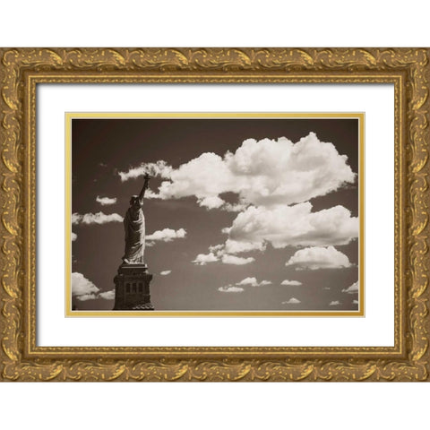 Liberty in the Clouds Gold Ornate Wood Framed Art Print with Double Matting by Brooknam, John