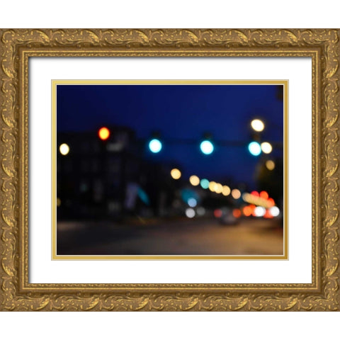 Bokeh Abstract I Gold Ornate Wood Framed Art Print with Double Matting by Chandler, Sharon