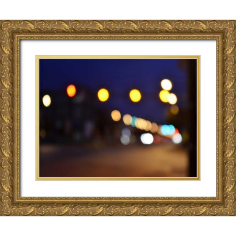 Bokeh Abstract II Gold Ornate Wood Framed Art Print with Double Matting by Chandler, Sharon