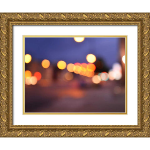 Bokeh Abstract V Gold Ornate Wood Framed Art Print with Double Matting by Chandler, Sharon