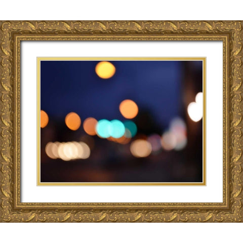 Bokeh Abstract VII Gold Ornate Wood Framed Art Print with Double Matting by Chandler, Sharon