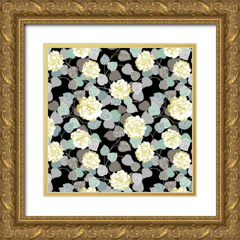 Floral Glamour I Gold Ornate Wood Framed Art Print with Double Matting by Hoffman, Katia