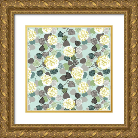 Floral Glamour III Gold Ornate Wood Framed Art Print with Double Matting by Hoffman, Katia
