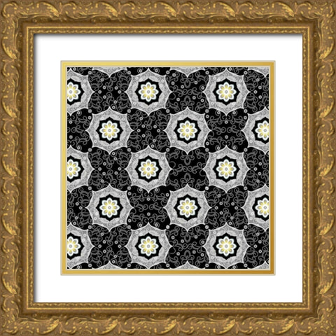 Glamour Medallions I Gold Ornate Wood Framed Art Print with Double Matting by Hoffman, Katia