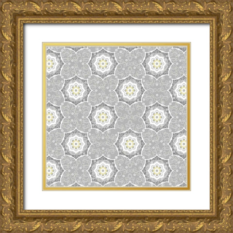 Glamour Medallions III Gold Ornate Wood Framed Art Print with Double Matting by Hoffman, Katia