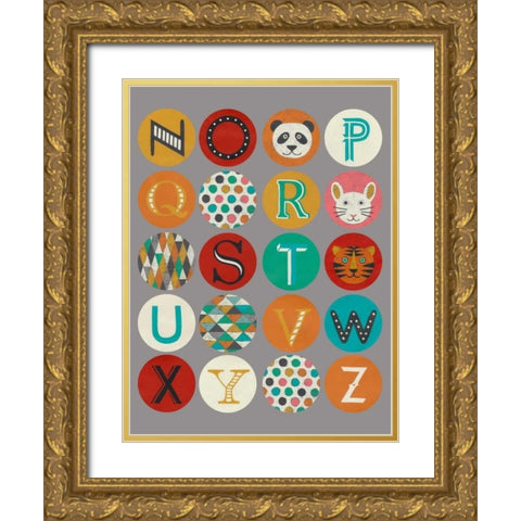 Luciens Alphabet II Gold Ornate Wood Framed Art Print with Double Matting by Zarris, Chariklia