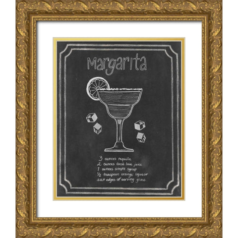 Chalkboard Cocktails IV Gold Ornate Wood Framed Art Print with Double Matting by Popp, Grace