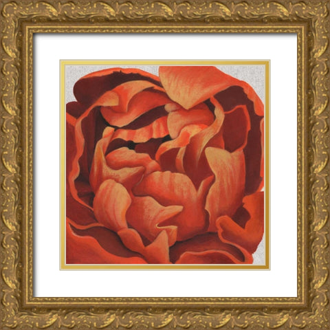 Fiery Floral I Gold Ornate Wood Framed Art Print with Double Matting by Popp, Grace