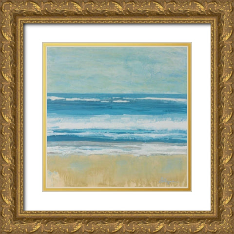 Puddle Beach Gold Ornate Wood Framed Art Print with Double Matting by Roll, Dlynn