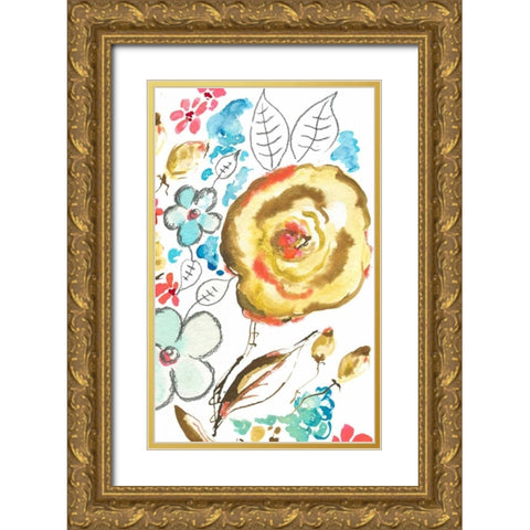 Sussex Garden II Gold Ornate Wood Framed Art Print with Double Matting by Minasian, Julia