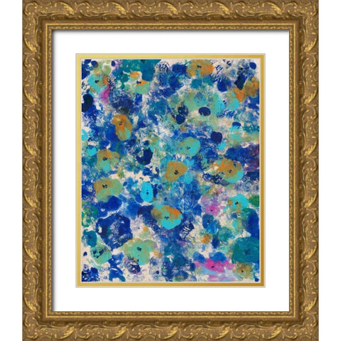 Floral Bright I Gold Ornate Wood Framed Art Print with Double Matting by OToole, Tim