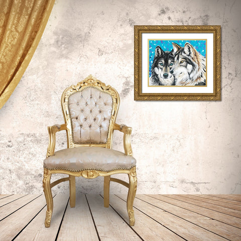 Grey Wolf I Gold Ornate Wood Framed Art Print with Double Matting by Vitaletti, Carolee