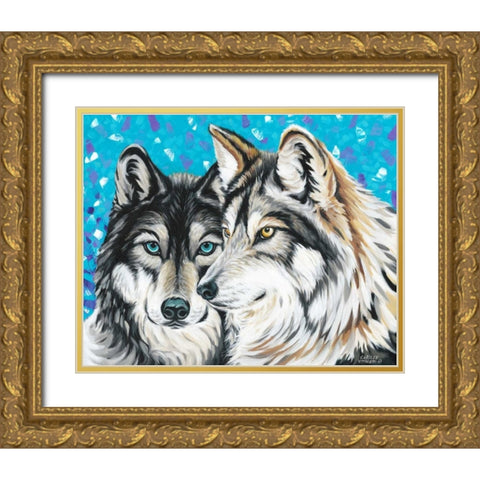 Grey Wolf I Gold Ornate Wood Framed Art Print with Double Matting by Vitaletti, Carolee