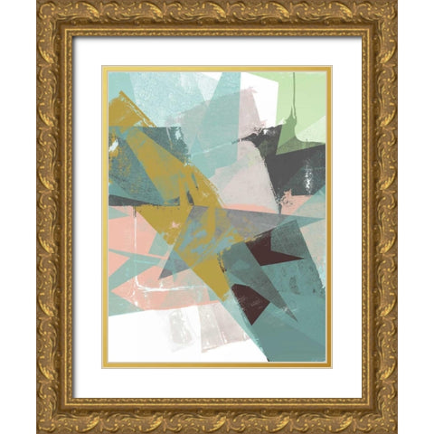 Color Patches I Gold Ornate Wood Framed Art Print with Double Matting by Goldberger, Jennifer