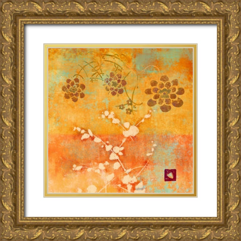 Ginger Fall I Gold Ornate Wood Framed Art Print with Double Matting by Evelia Designs