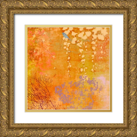 Ginger Fall III Gold Ornate Wood Framed Art Print with Double Matting by Evelia Designs