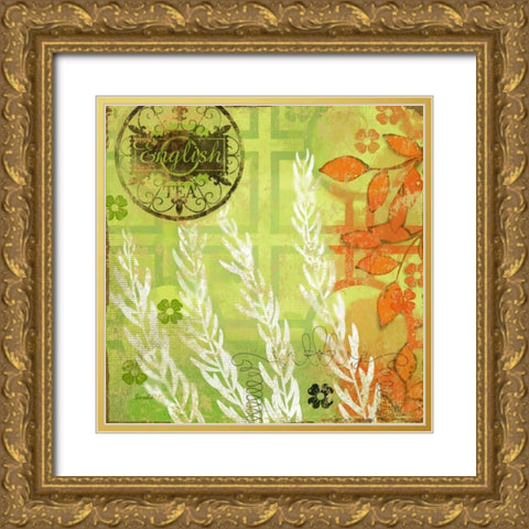 English Tea Garden II Gold Ornate Wood Framed Art Print with Double Matting by Evelia Designs