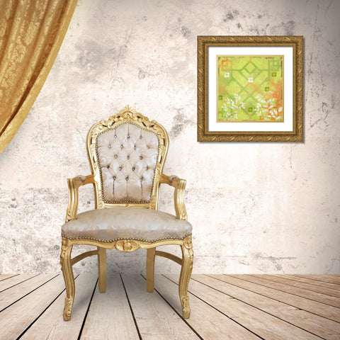 English Tea Garden III Gold Ornate Wood Framed Art Print with Double Matting by Evelia Designs