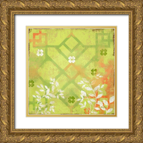 English Tea Garden III Gold Ornate Wood Framed Art Print with Double Matting by Evelia Designs