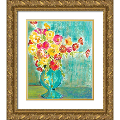 Pastel Vase I Gold Ornate Wood Framed Art Print with Double Matting by Minasian, Julia