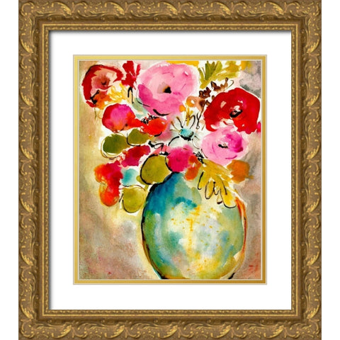Pastel Vase II Gold Ornate Wood Framed Art Print with Double Matting by Minasian, Julia