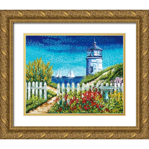 Lighthouse Retreat I Gold Ornate Wood Framed Art Print with Double Matting by Vitaletti, Carolee