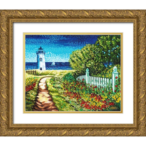 Lighthouse Retreat II Gold Ornate Wood Framed Art Print with Double Matting by Vitaletti, Carolee